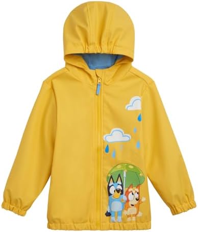 Bluey Yellow Rain Jacket toddler 2T-7-8