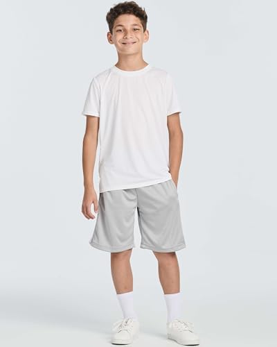Real Essentials 5 Pack Boys Basketball Shorts with Pockets