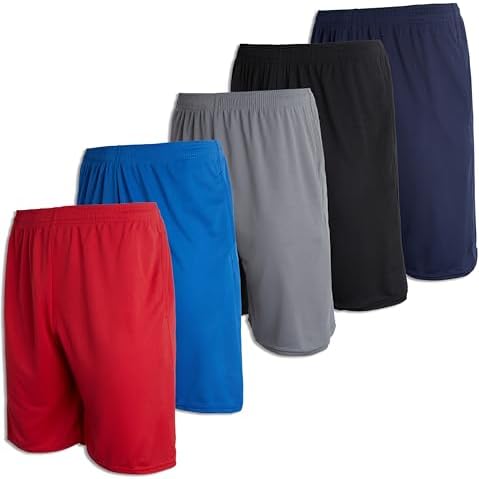 Real Essentials Boys 5 Pack Basketball Shorts