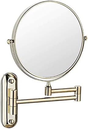 Gold-Wrapped Double-Sided Makeup Mirror with 360-Degree Rotation