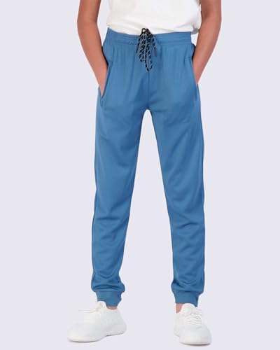 Real Essentials 3-Pack Boys Mesh Active Jogger Pants with Pockets