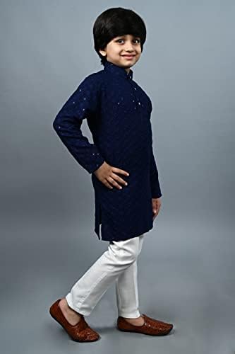 AHHAAAA Boys Sequin Kurta Set