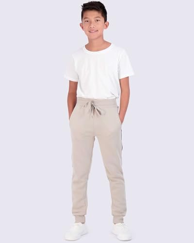 Real Essentials Boys Cotton Active Fleece Jogger Sweatpants Comfortable Stylish 3-Pack