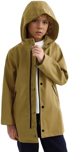 SOLOCOTE Boys Waterproof Rain Jacket