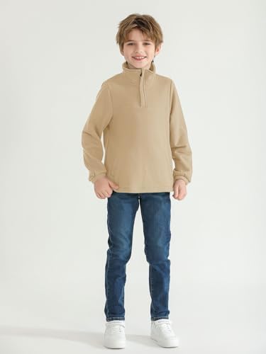 Warm Stylish Boys Fleece Mock Neck Pullover