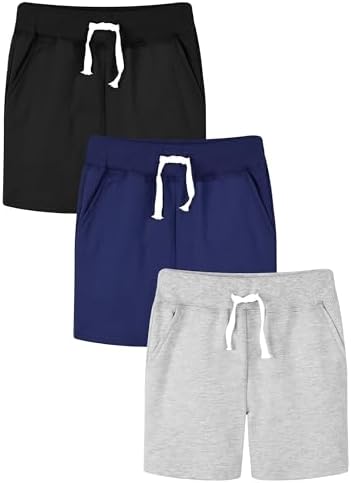 Resinta 3-Pack Toddler Boys Cotton Shorts with Drawstring
