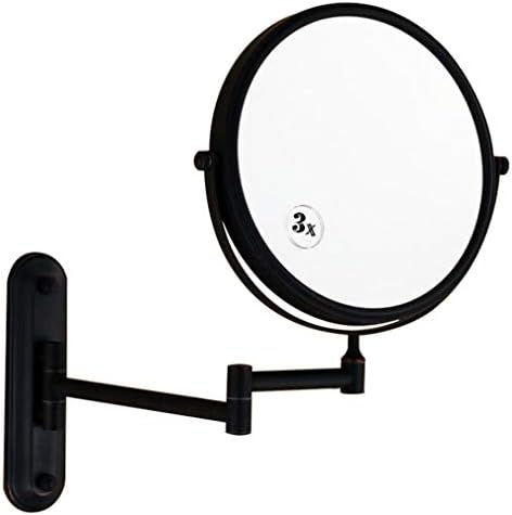 LCARY Two-Sided Wall Mounted Makeup Mirror 3X Magnification 360Swivel Extendable Black
