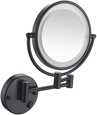 Compact 10X Makeup Mirror with Built-in Lights and Swivel Design