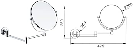 DEIHGE Magnification Wall Mounted Makeup Mirror - Double Sided 360 Swivel Foldable
