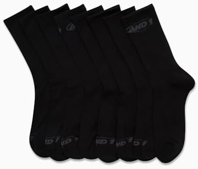 AND1 Boys Crew Socks 8 Pack Soft Athletic Mid Calf
