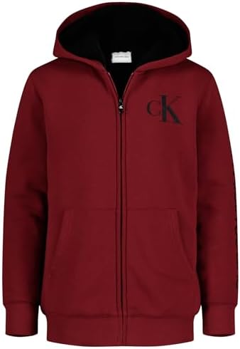 Calvin Klein Boys Long Sleeve Full Zip Fleece Hoodie - Cool Weather Regular