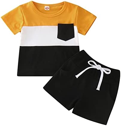 Patchwork Pocket Tops Shorts for Boys