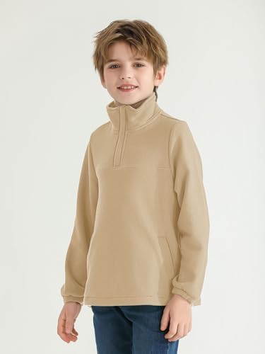 Warm Stylish Boys Fleece Mock Neck Pullover