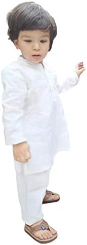 Flawnt Chikan Embroidery Cotton Kurta Set for Boys