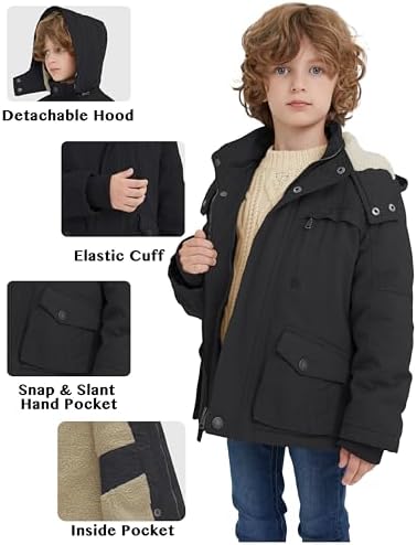 WenVen Boys Winter Thick Cotton Coat