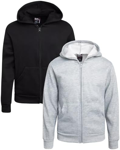 Quad Seven Boys Cozy Fleece Zip Up sweatshirt 2 pack