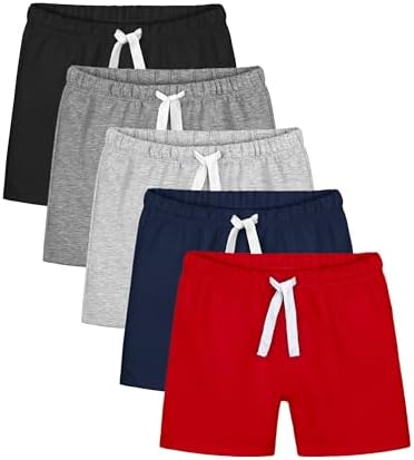 Resinta 5-Piece Toddler Boys Cotton Shorts Set