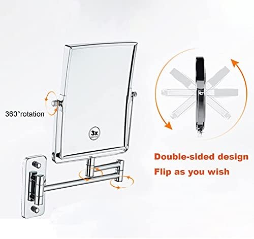 wall mounted dual sided 3x magnifying mirror