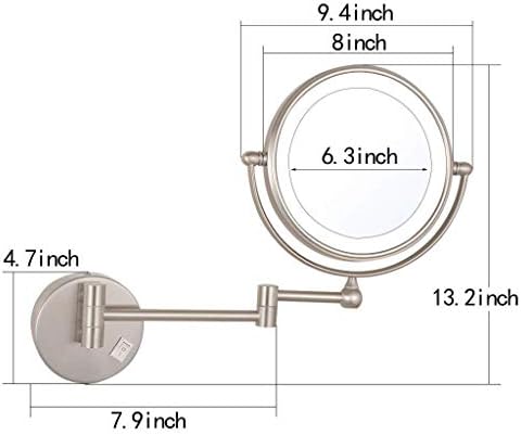 Wall-Mounted Makeup Mirror 360-Degree Rotation for Cosmetics and Grooming