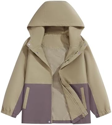 Boys Waterproof Raincoat Hooded Jacket Lightweight Windbreaker