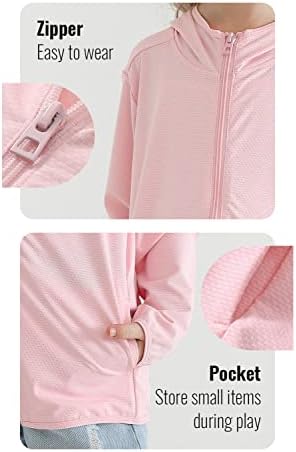 BAYRTIC Kids Athletic Hoodie Dry Fit Sun Protection Sweatshirt 3-12Y