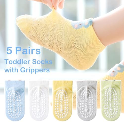 5-Piece Non-Slip Animal Socks for Kids