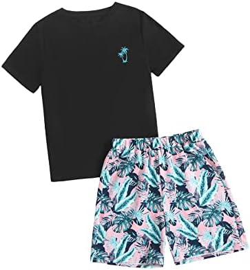 Fun tropical short set for boys - vacation casual trendy comfortable