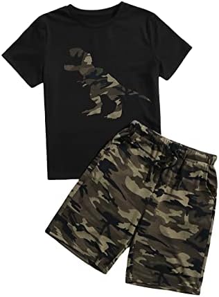 Camouflage boys short sleeve team outfit set