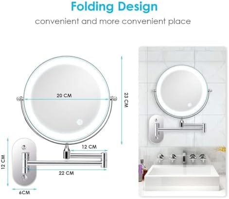 Chic Wall-Mounted Makeup Mirror with LED Light
