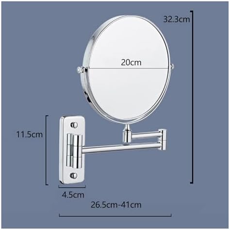 8 Inch Double Sided Lighted Makeup Mirror with Swivel Arm and Magnification