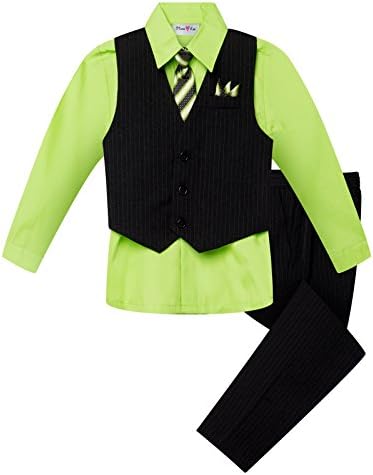 Stylish 4-Piece Pinstripe Vest Suit Set for Boys
