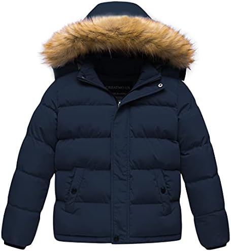 CREATMO US Boys Water Resistant Winter Coats Windbreaker Ski Jacket