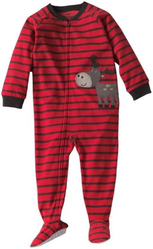 Carters Little Boys Moose Micro Fleep Red Blanket Sleeper