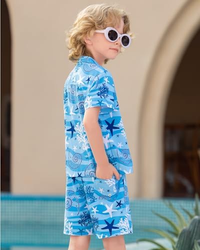 Hawaiian Boys Button Down Swim Set