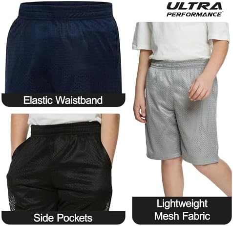 3-Piece Ultra Performance Mesh Basketball Shorts for Boys