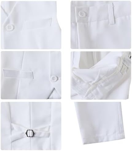 Boys 4 Piece Formal Suit Set Vest Pants Shirt Tie