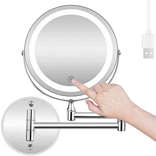FUDGIO 7-inch Makeup Mirror with 10x Magnification 360-Degree Swivel Rotation