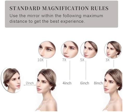 Touch Dimming LED Makeup Mirror with 10X Magnification