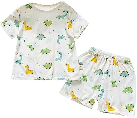 Cartoon Strawberry Dinosaur Toddler Boys Girls Short Sleeve Clothing