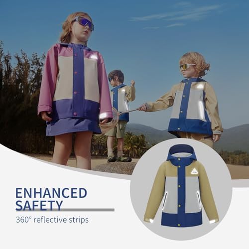KOCOTREE Kids Windbreaker Jacket Durable Waterproof Stylish