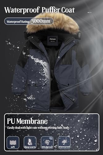 Chrisuno Kids Med-length Parka Winter Jacket waterproof insulating and stylish