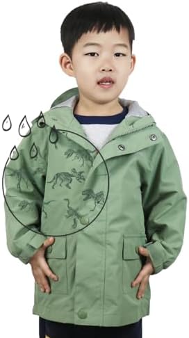 Wooksmi Kids Waterproof Rain Jacket Boys Girls 5000mm polyester Unisex Design Reflective Details