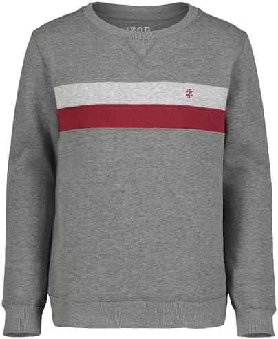 IZOD Boys Lightweight Stylish Fleece Crewneck Pullover Fits 5-14 Premium Feel