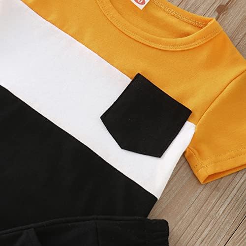 Patchwork Pocket Tops Shorts for Boys
