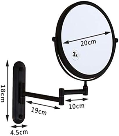 LCARY Two-Sided Wall Mounted Makeup Mirror 3X Magnification 360Swivel Extendable Black