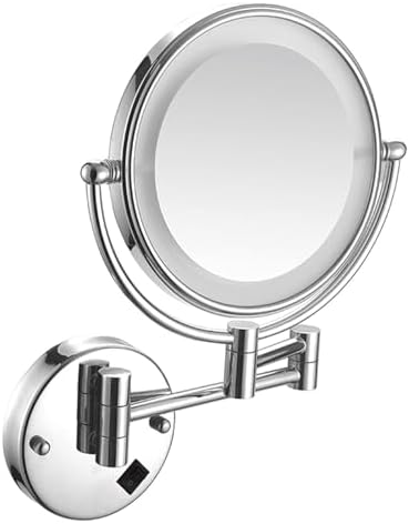 Wall-Mounted Light-Up Makeup Mirror with 360 Swivel and Touch Control