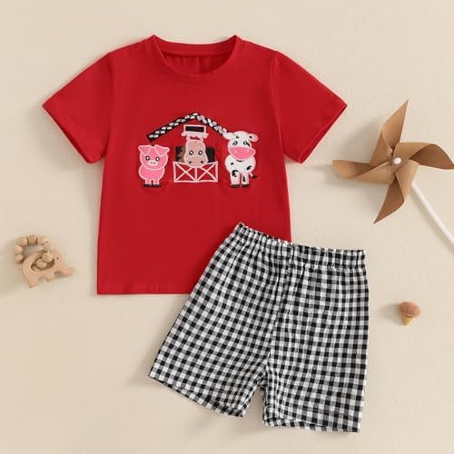 Giraropa Toddler Boys Summer Tops and Shorts Set