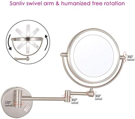 Wall-Mounted Makeup Mirror 360-Degree Rotation for Cosmetics and Grooming