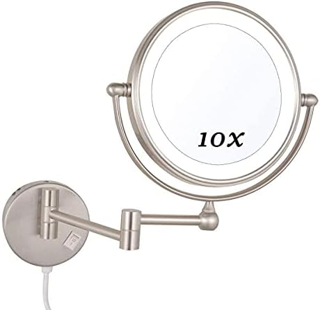 Wall-Mounted Makeup Mirror 360-Degree Rotation for Cosmetics and Grooming