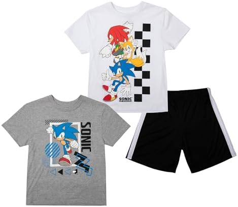 Sonic Boys 3-Pack Set - Two Tees and Mesh Shorts 1